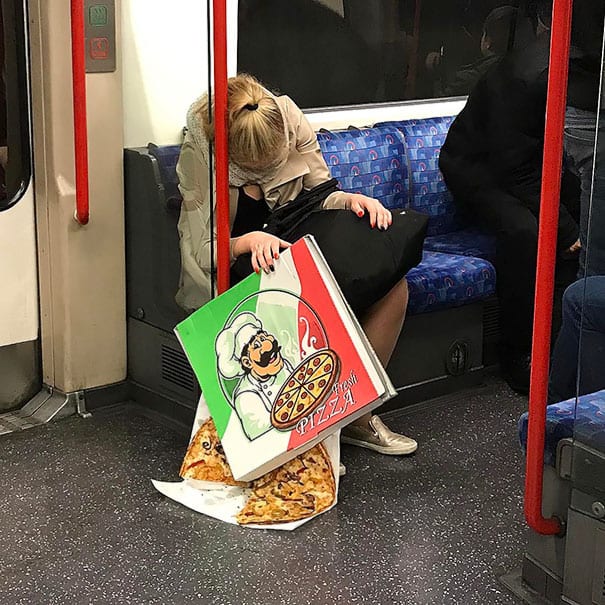 Late Night Commuter Loses Her Dinner