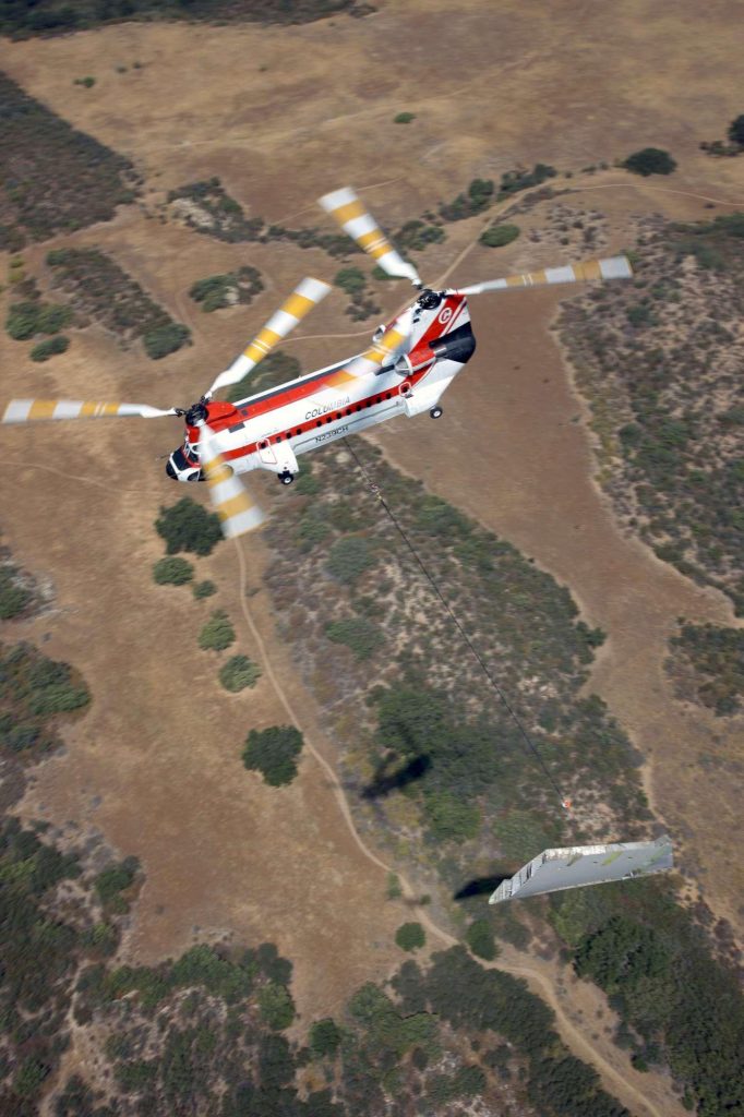 Chinook Helicopter Carrying A Wing