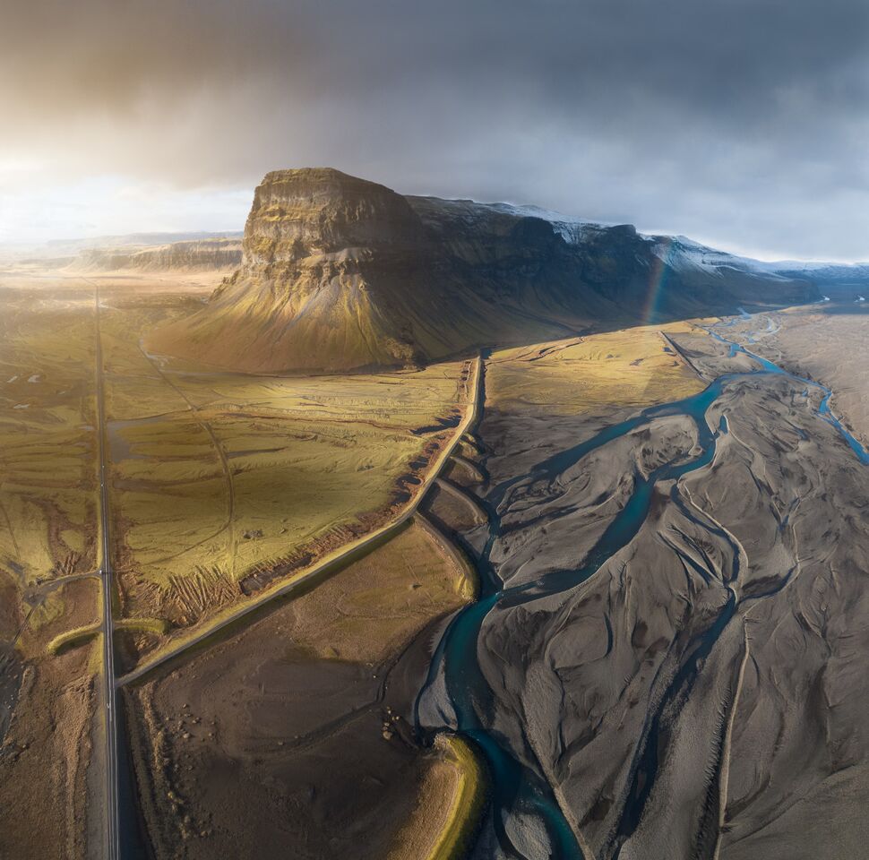 Mountain Surrounded By Different Landscapes