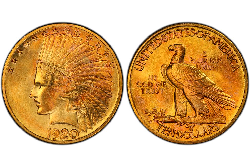 1920 S Indian $10 Gold Eagle Coin