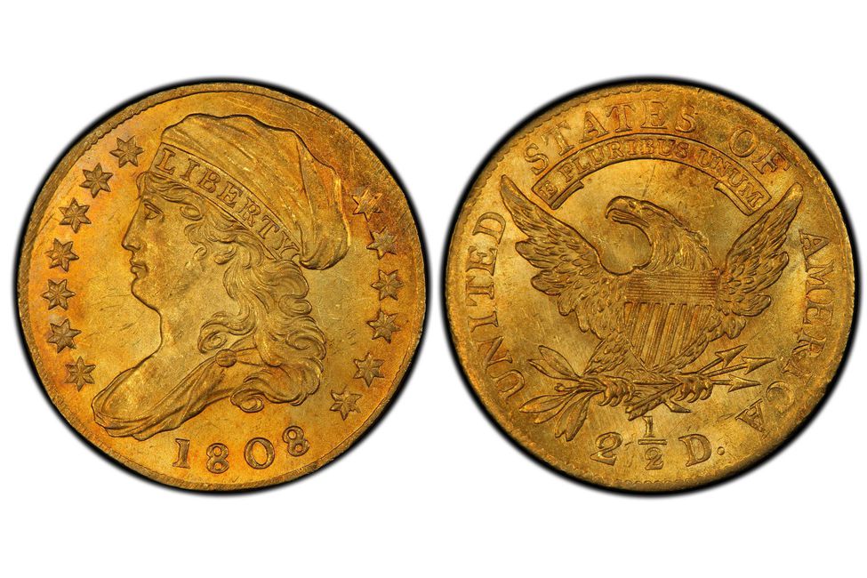 1808 Capped Bust Gold Quarter Eagle $2,50 Coin