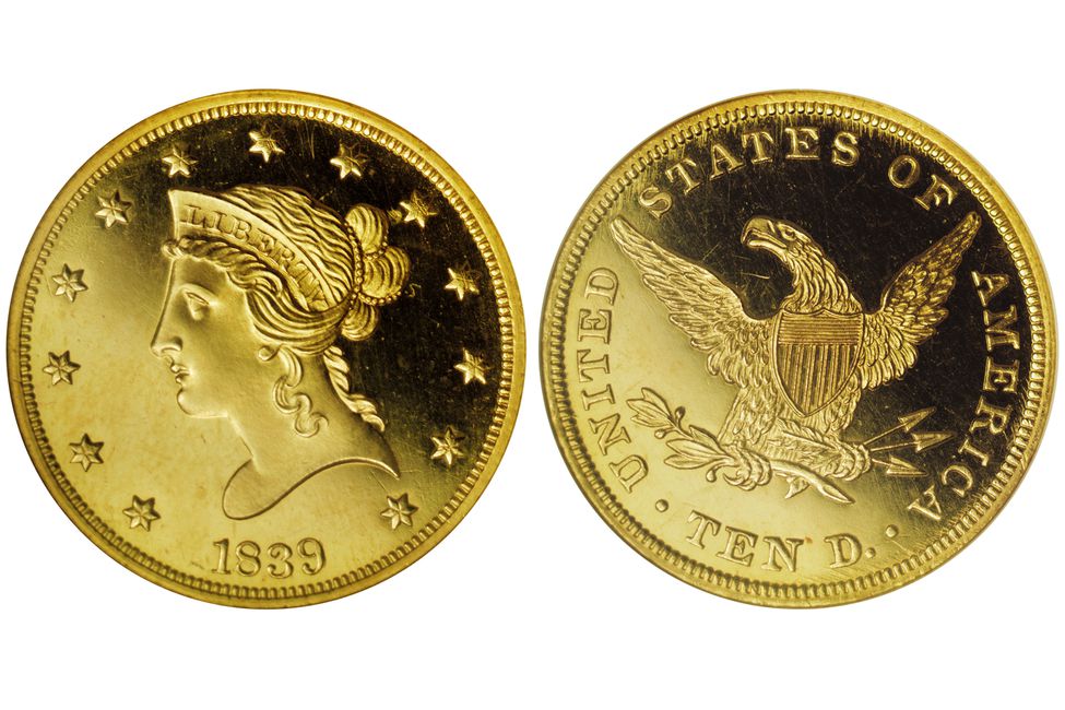 1838 And 1839 $10 Gold Eagle Proof Liberty Head Coin