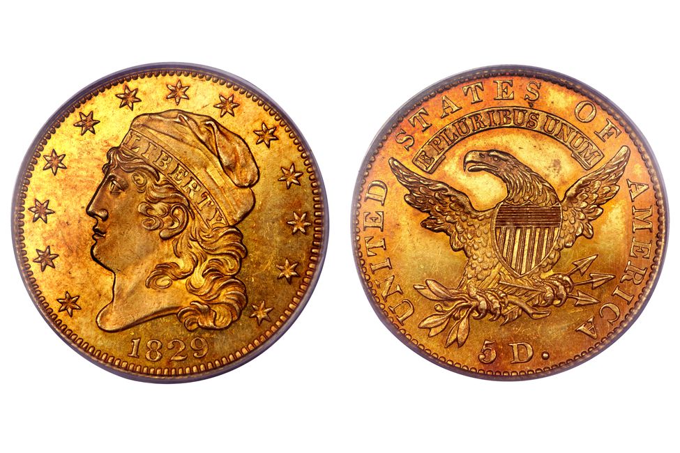 1829 Large Date $5 Gold Half Eagle Coin