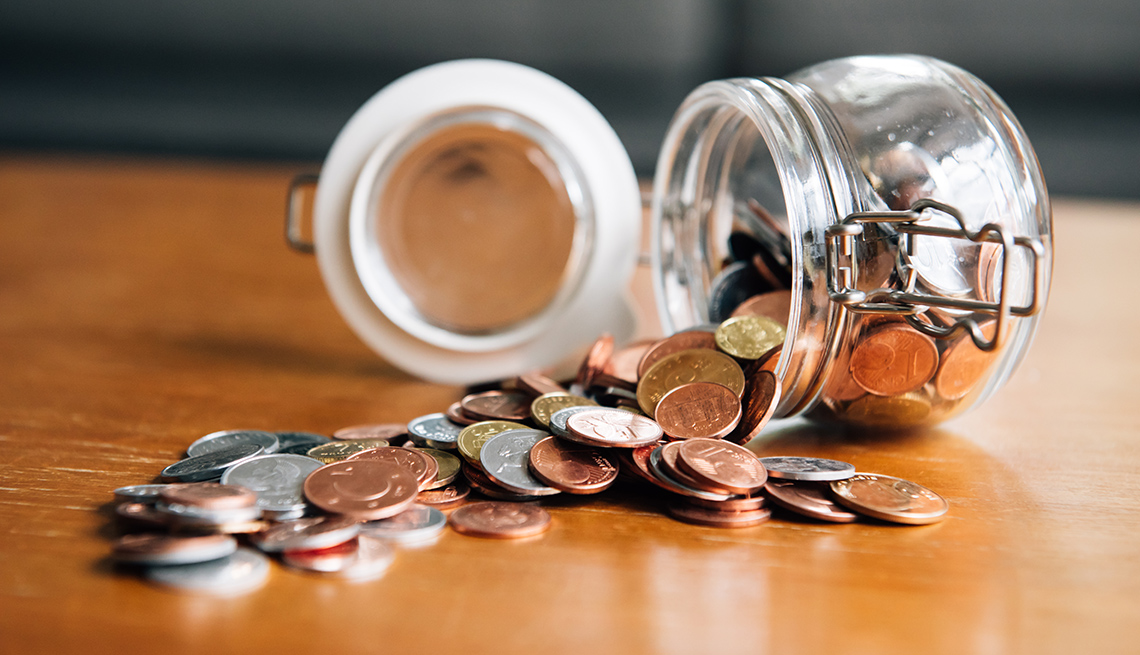 Coins In Glass Bottle