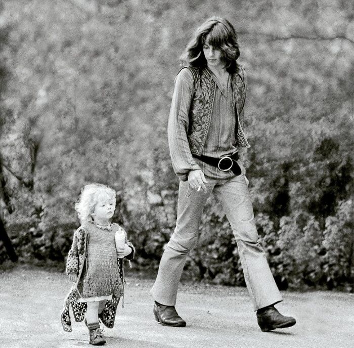 Dutch Hippie With His Daughter, 1968